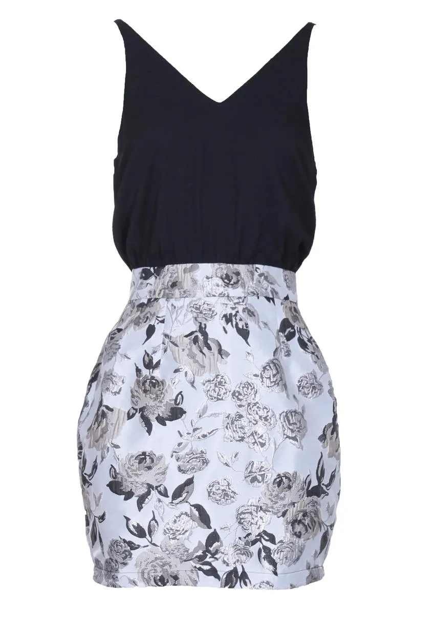 Black And Silver Two In One Contrast Dress sold by AX Paris product image thumbnail 4