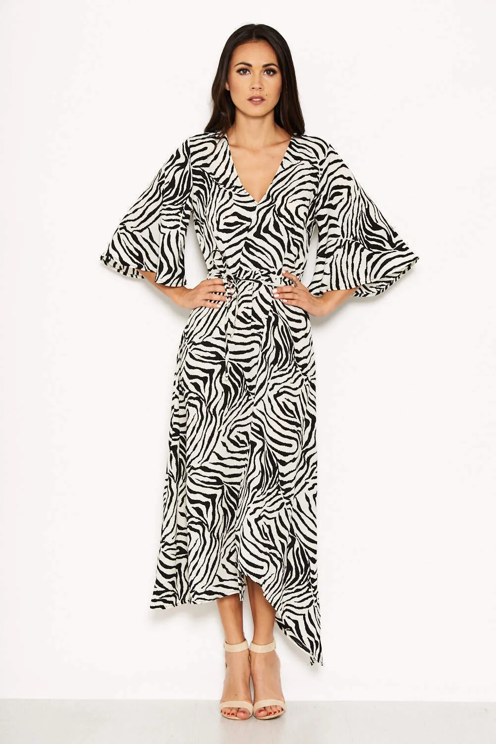 Zebra Print Wrap Maxi Dress sold by AX Paris