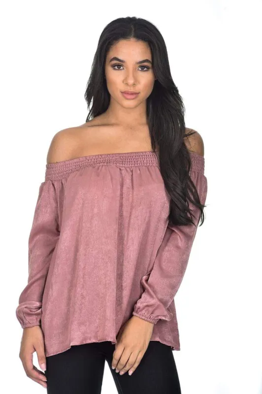 Pink Bardot Top sold by AX Paris