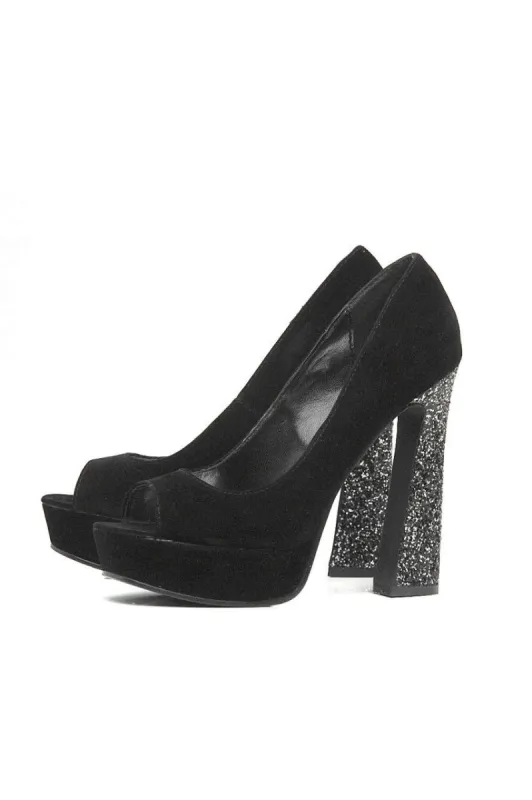 Glitter Heel Peep Toe sold by AX Paris