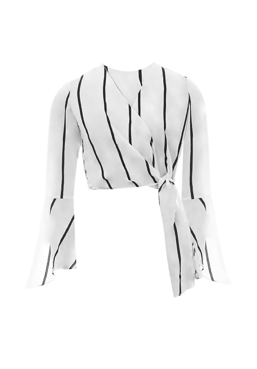 Cream Striped Tie Top sold by AX Paris product image thumbnail 4