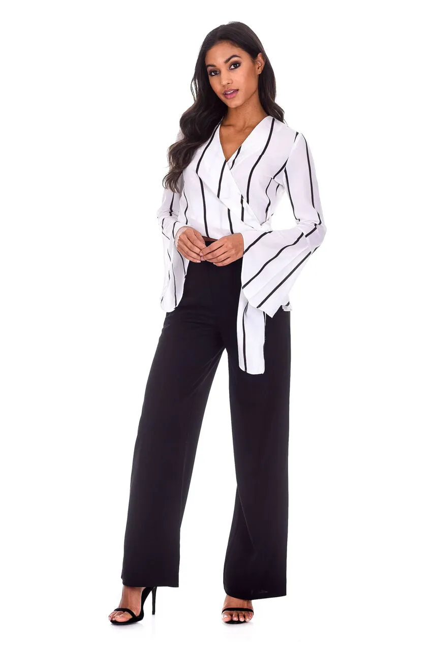 Cream Striped Tie Top sold by AX Paris product image thumbnail 2