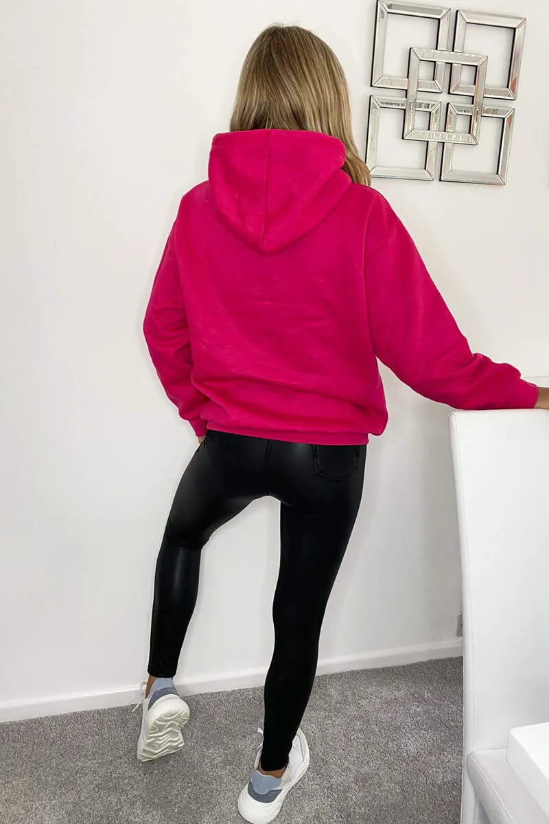 Cerise Essential Oversized Hoodie sold by AX Paris product image thumbnail 3