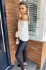 Cream Off The Shoulder Chunky Knit Jumper sold by AX Paris