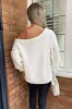 Cream Off The Shoulder Chunky Knit Jumper sold by AX Paris