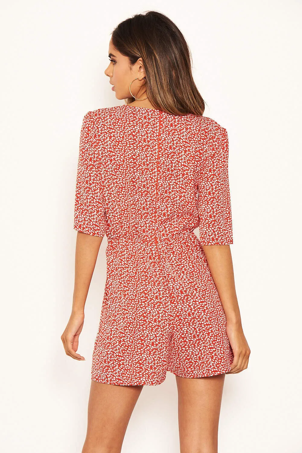 Red Button Wrap Playsuit sold by AX Paris product image thumbnail 5