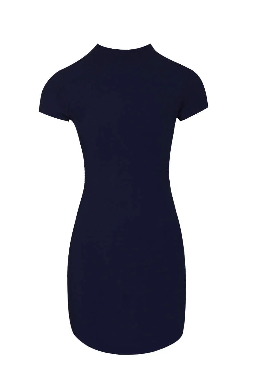 Navy Curved Hem Bodycon Mini Dress sold by AX Paris product image thumbnail 4