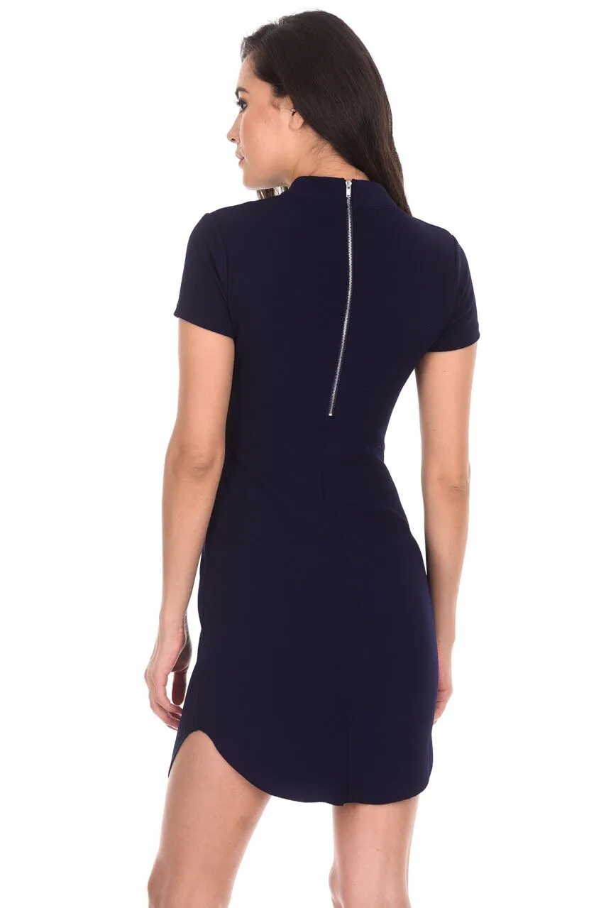 Navy Curved Hem Bodycon Mini Dress sold by AX Paris product image thumbnail 3