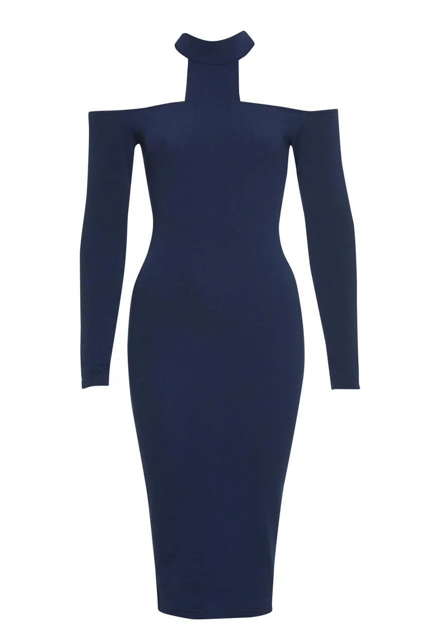 Navy Midi Bodycon Dress sold by AX Paris product image thumbnail 4