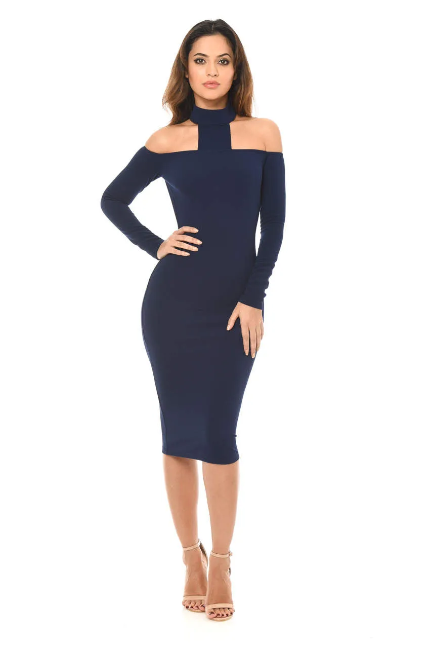 Navy Midi Bodycon Dress sold by AX Paris product image thumbnail 2
