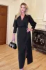 Black Wrap Top Long Sleeve Midi Dress sold by AX Paris