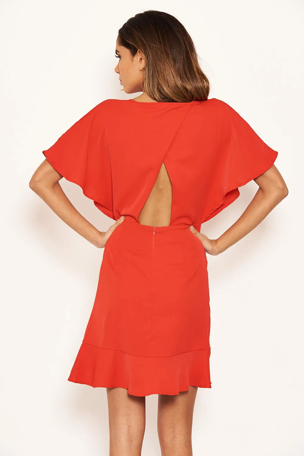 Red Cross Over Back Dress sold by AX Paris product image thumbnail 4