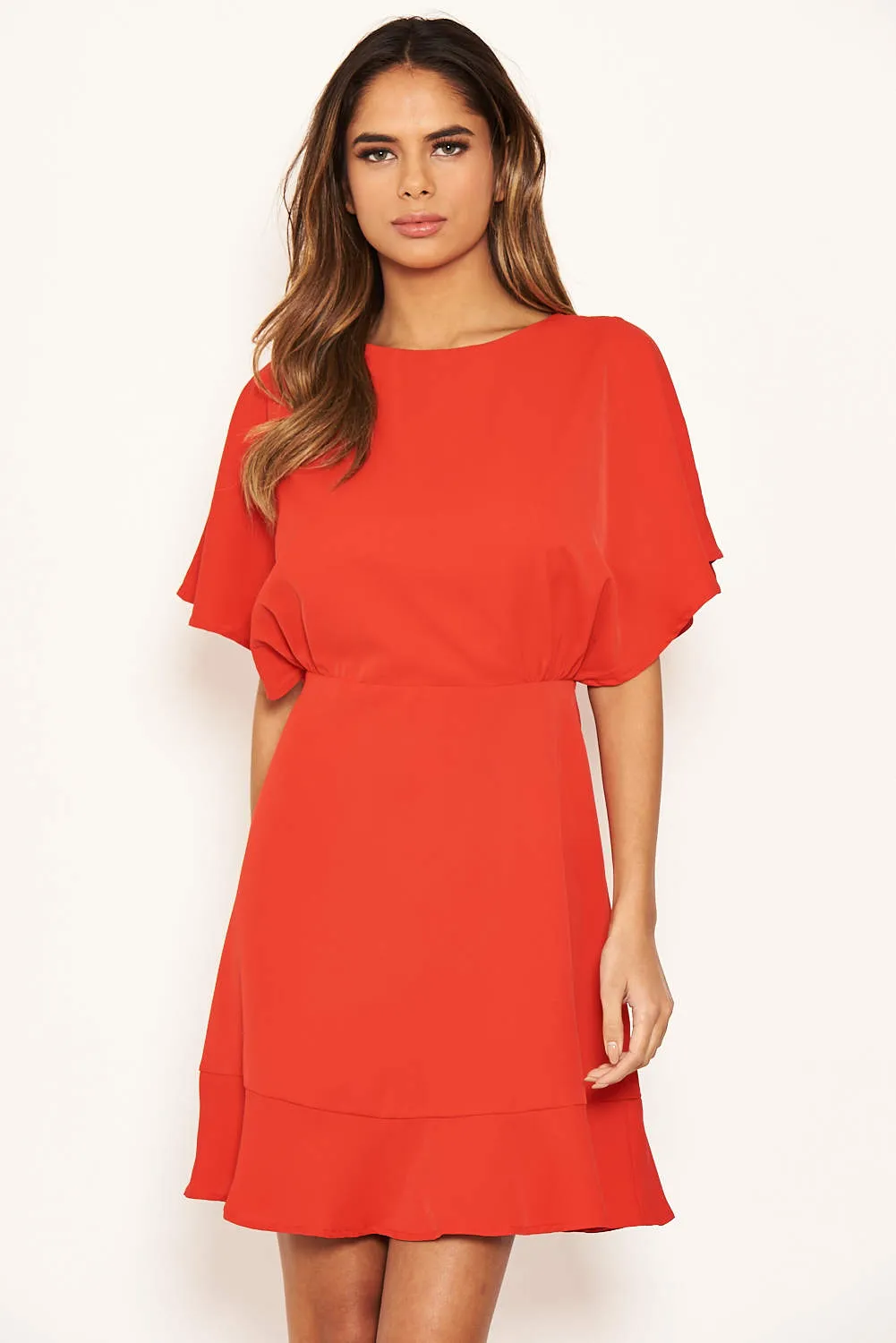 Red Cross Over Back Dress sold by AX Paris