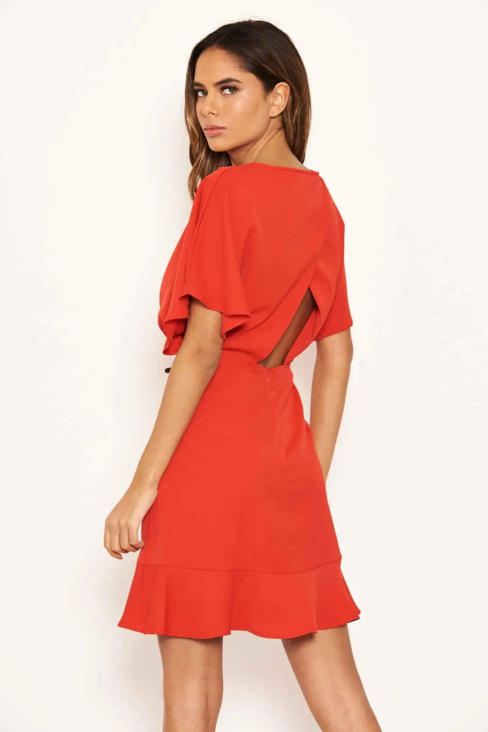 Red Cross Over Back Dress sold by AX Paris product image thumbnail 3