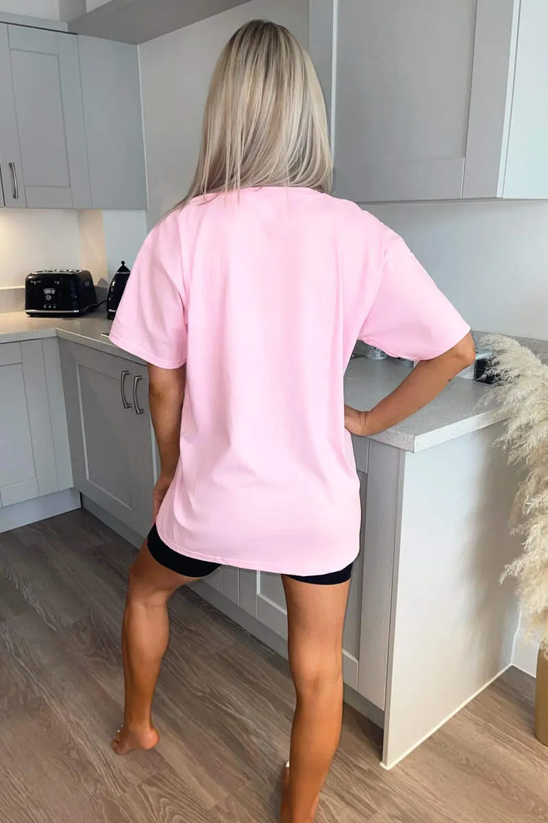 Pink Essential Slogan Oversized Tee sold by AX Paris product image thumbnail 5