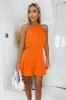 Orange High Neck Playsuit sold by AX Paris