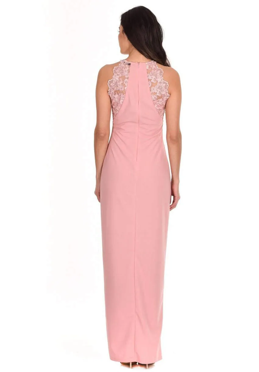 Blush Lace Detail Maxi Dress sold by AX Paris product image thumbnail 3
