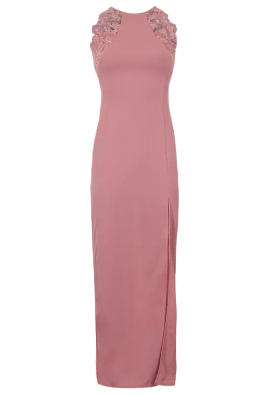 Blush Lace Detail Maxi Dress sold by AX Paris product image thumbnail 4