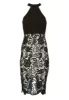 Black Halter Neck Lace Midi Dress sold by AX Paris