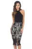 Black Halter Neck Lace Midi Dress sold by AX Paris