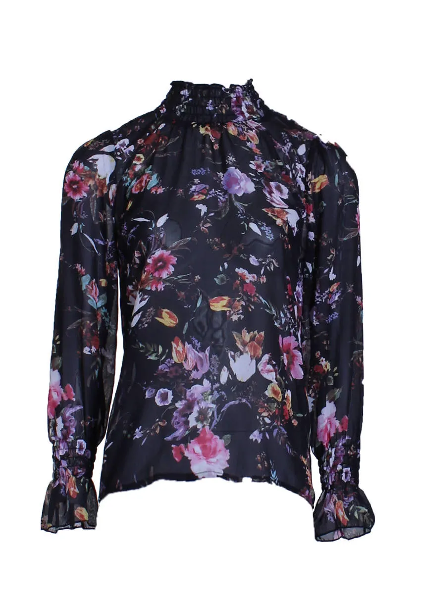 Black Floral Frill Top sold by AX Paris product image thumbnail 4