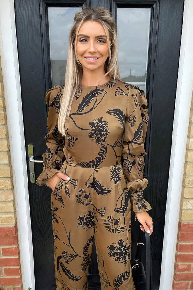 Multi Floral Printed Elasticated Sleeve Jumpsuit sold by AX Paris product image thumbnail 2