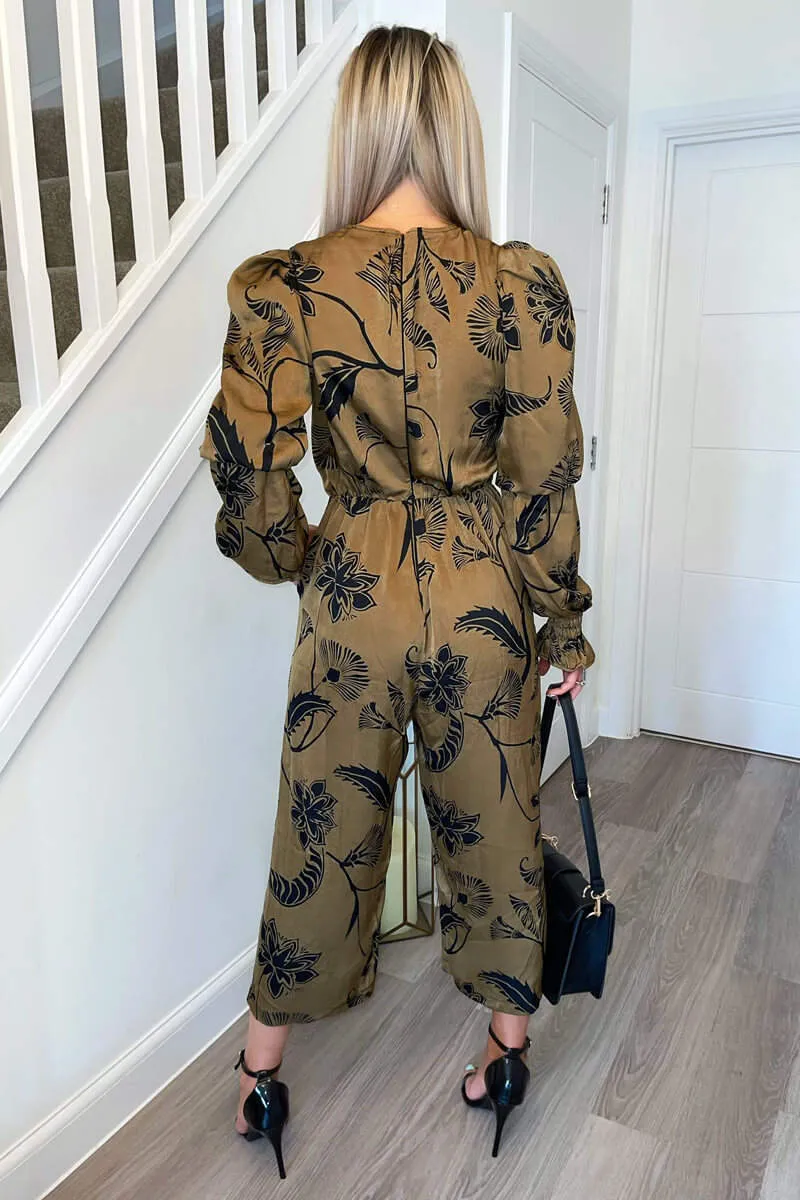 Multi Floral Printed Elasticated Sleeve Jumpsuit sold by AX Paris product image thumbnail 4