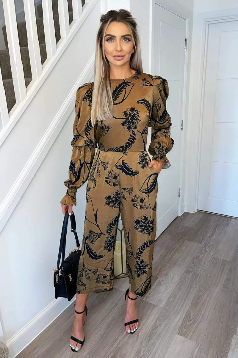 Multi Floral Printed Elasticated Sleeve Jumpsuit sold by AX Paris