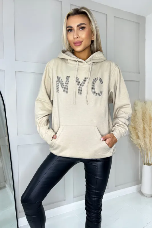 Stone NYC Slogan Hoodie sold by AX Paris