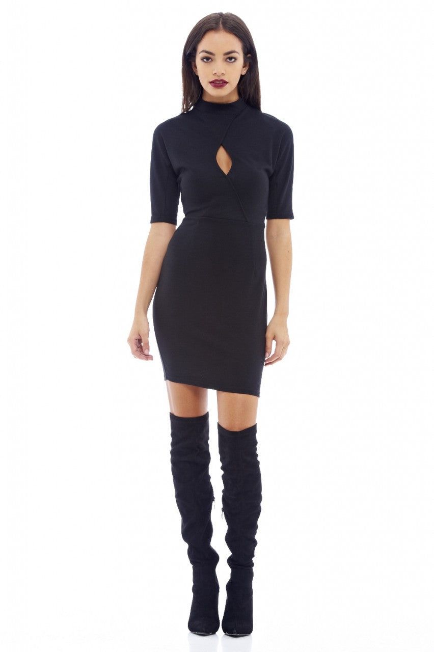 Short Sleeved Keyhole Bodycon Dress sold by AX Paris product image thumbnail 2