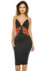 Black Strappy Embroidered Bodycon Dress sold by AX Paris