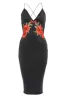 Black Strappy Embroidered Bodycon Dress sold by AX Paris