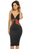 Black Strappy Embroidered Bodycon Dress sold by AX Paris