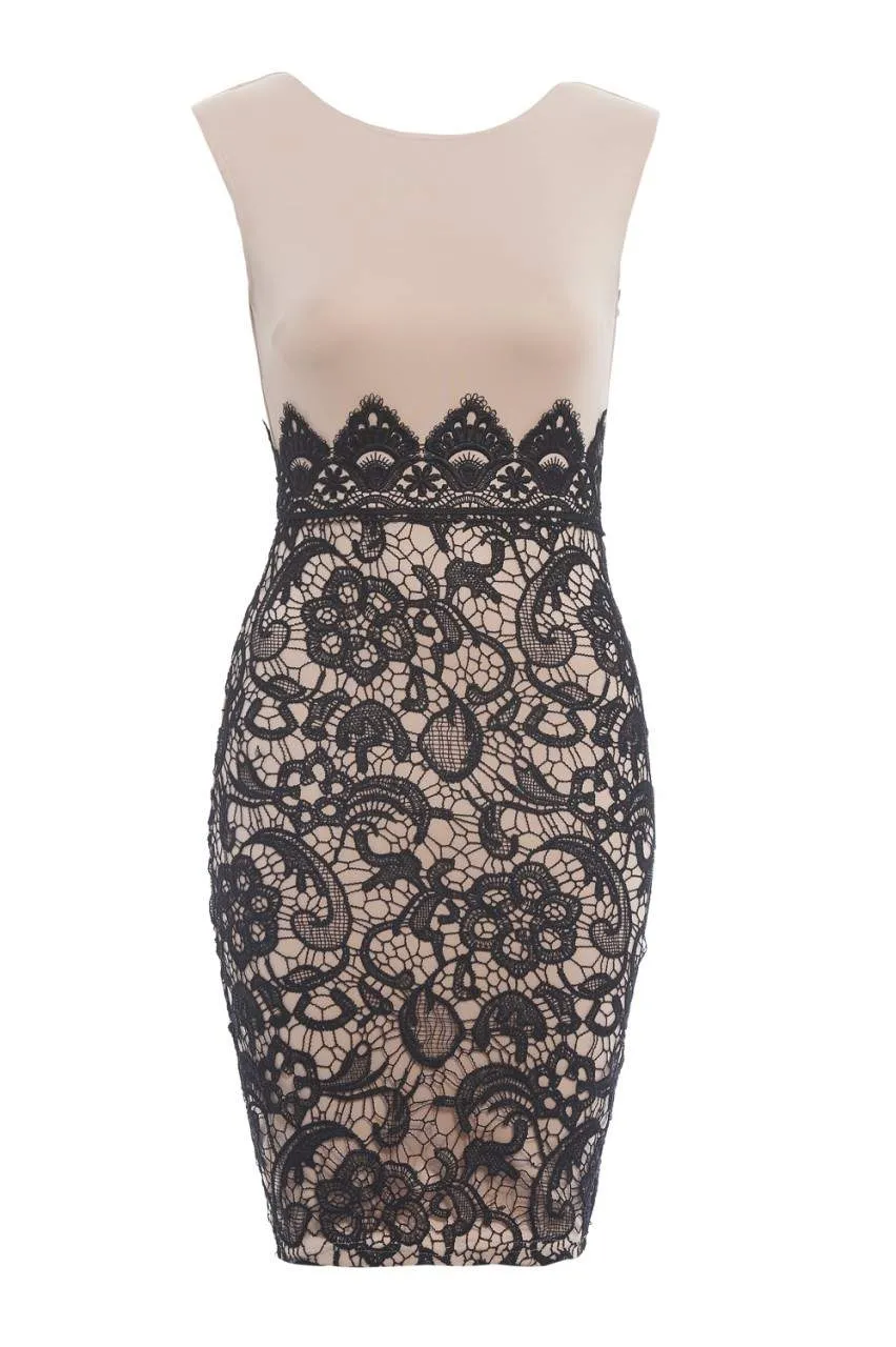 Lace Bottom Bodycon Midi Dress sold by AX Paris product image thumbnail 5