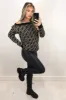 Black Printed Off The Shoulder Knit Jumper sold by AX Paris