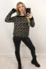 Black Printed Off The Shoulder Knit Jumper sold by AX Paris
