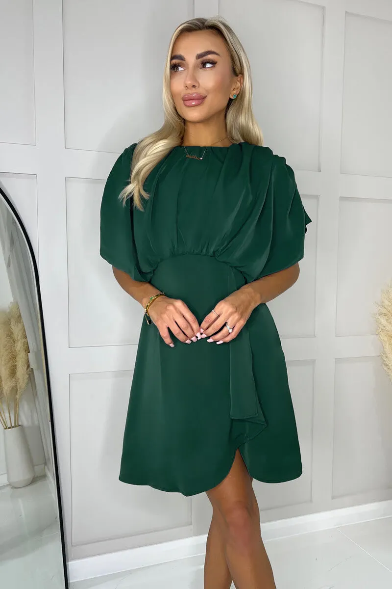 Teal Batwing Gathered Top Mini Dress sold by AX Paris product image thumbnail 3