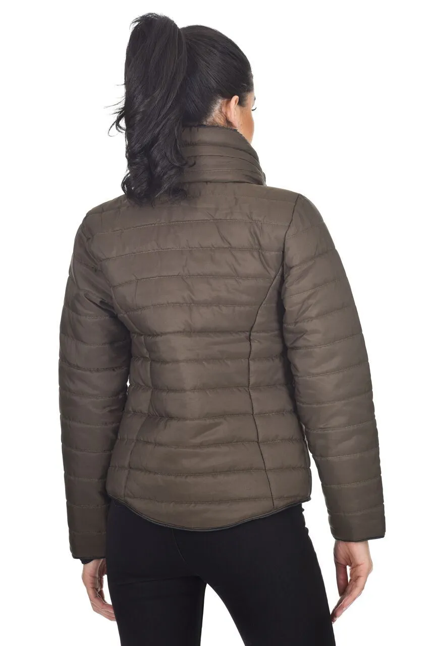 Khaki Puffer Jacket sold by AX Paris product image thumbnail 3