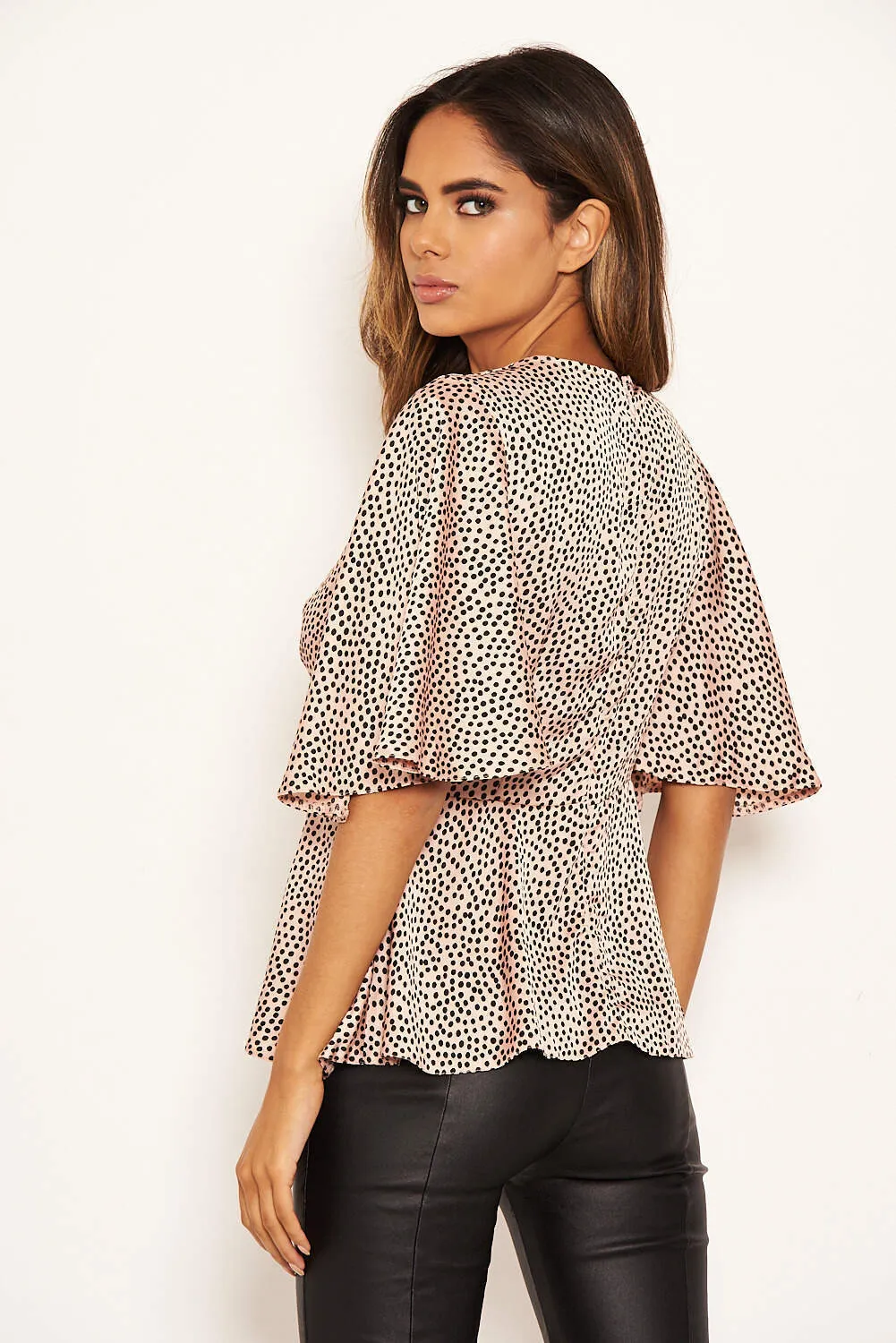 Pink Spotty Flared Blouse sold by AX Paris product image thumbnail 5