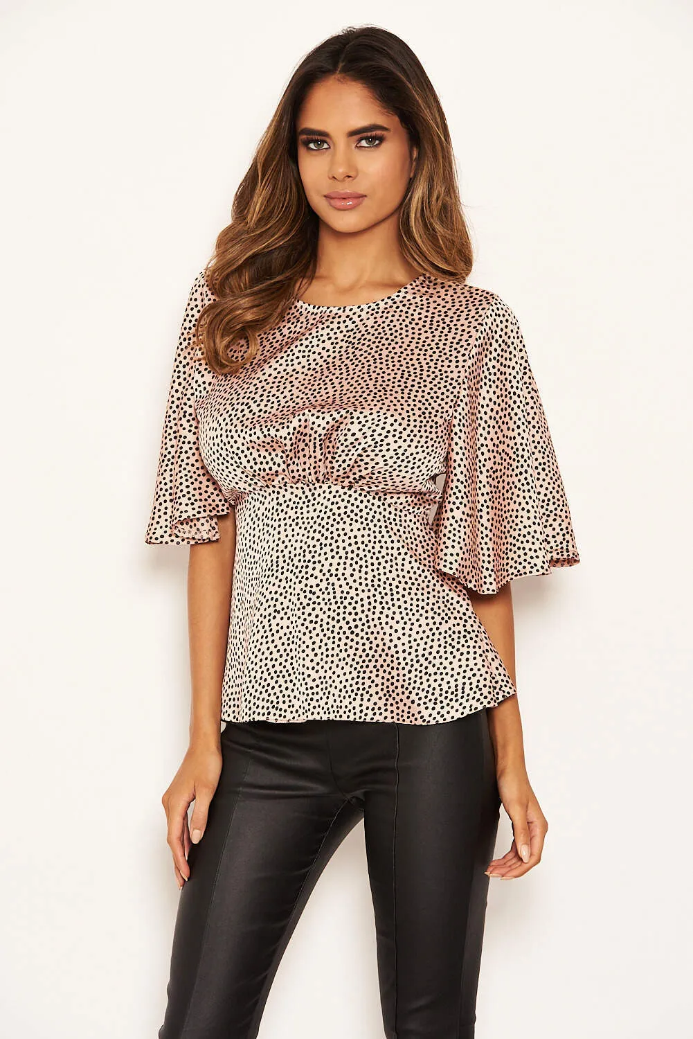 Pink Spotty Flared Blouse sold by AX Paris product image thumbnail 4