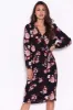 Black Floral Long Sleeve Wrap Dress sold by AX Paris