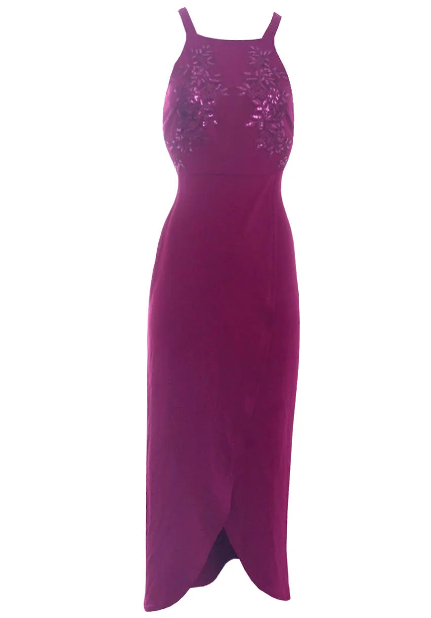 Plum Sequin Maxi Dress sold by AX Paris product image thumbnail 4