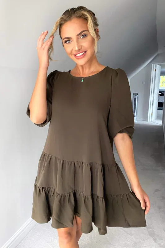 Olive Frill Swing Dress sold by AX Paris