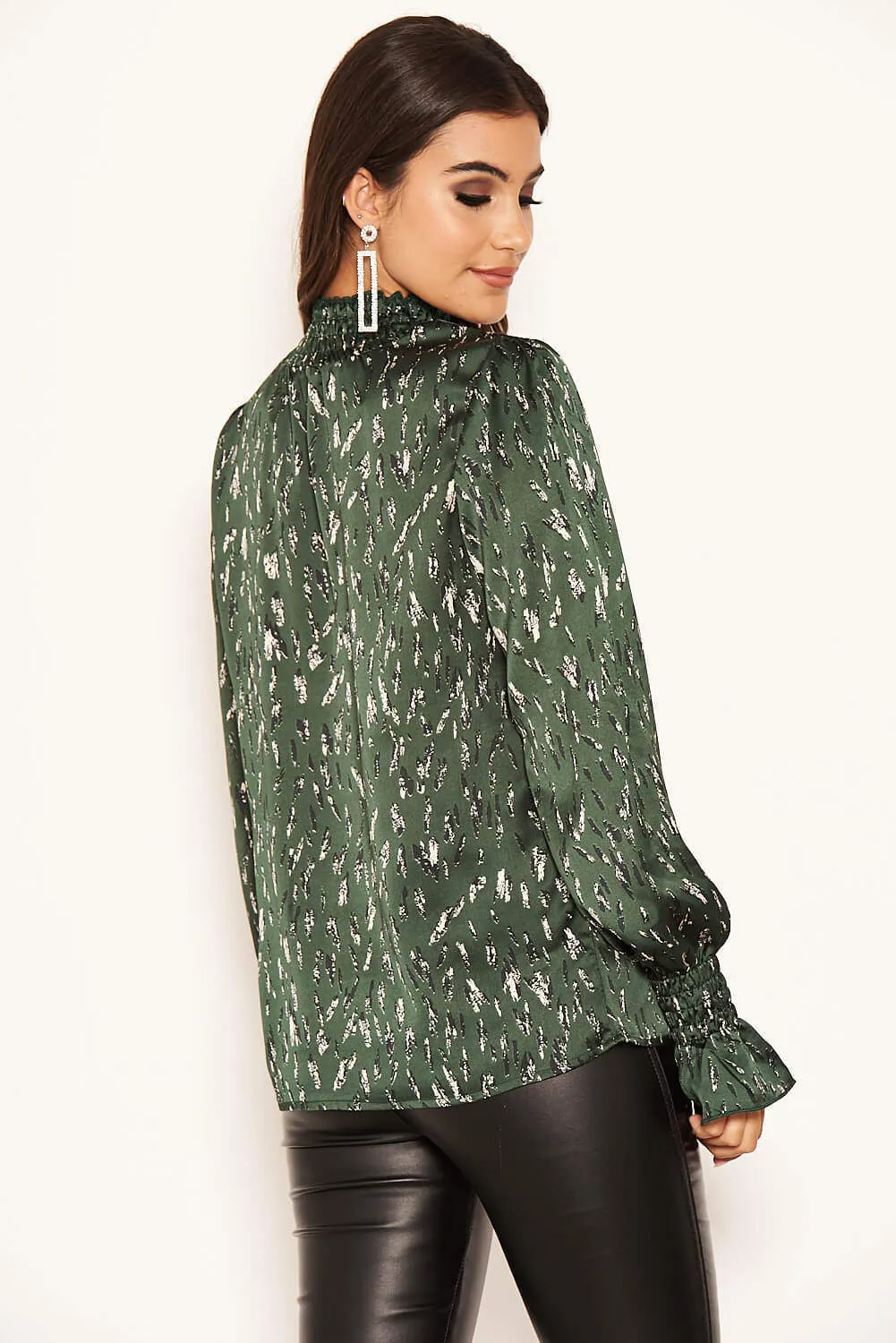 Green Printed High Neck Top sold by AX Paris product image thumbnail 3