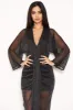 Black Sparkle Wrap Dress With Plunge Neck sold by AX Paris