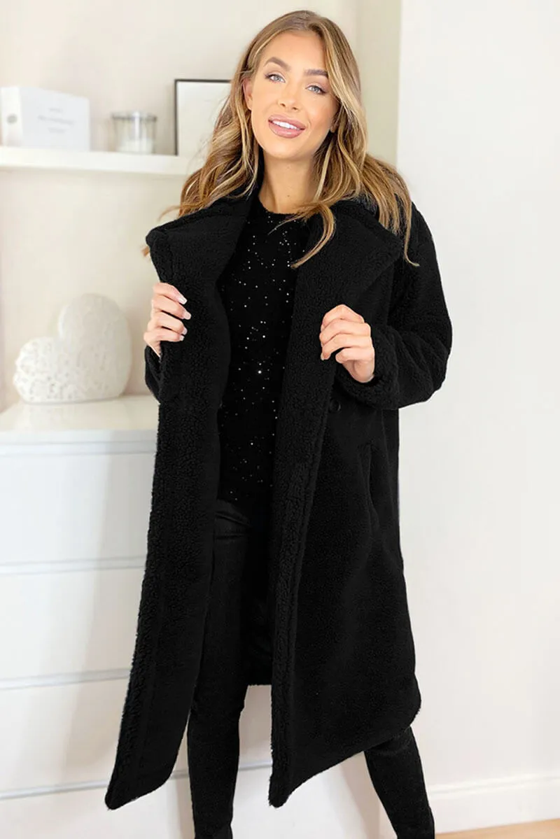 Black Faux Fur Teddy Coat sold by AX Paris product image thumbnail 4