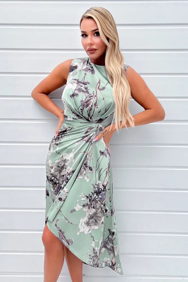 Duck Egg Print Gathered Midi Dress With Shoulder Pads sold by AX Paris product image thumbnail 3