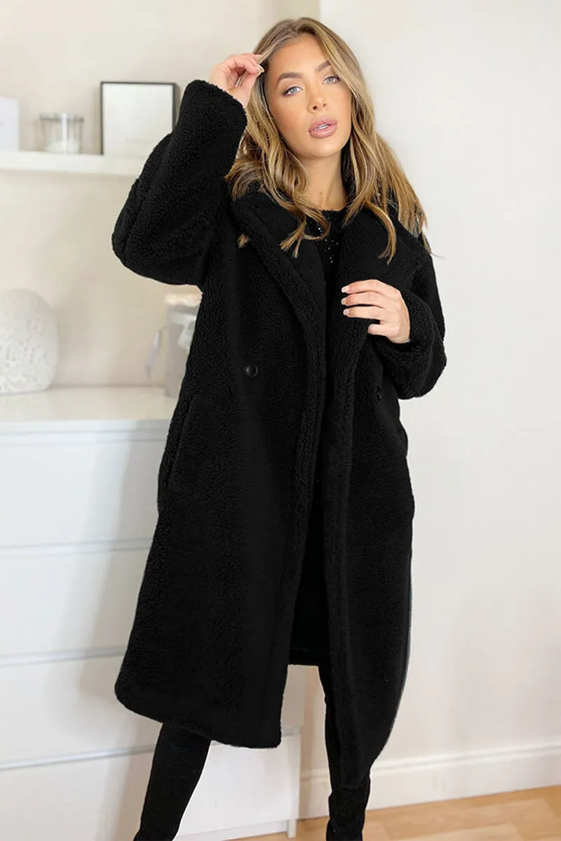Black Faux Fur Teddy Coat sold by AX Paris product image thumbnail 2