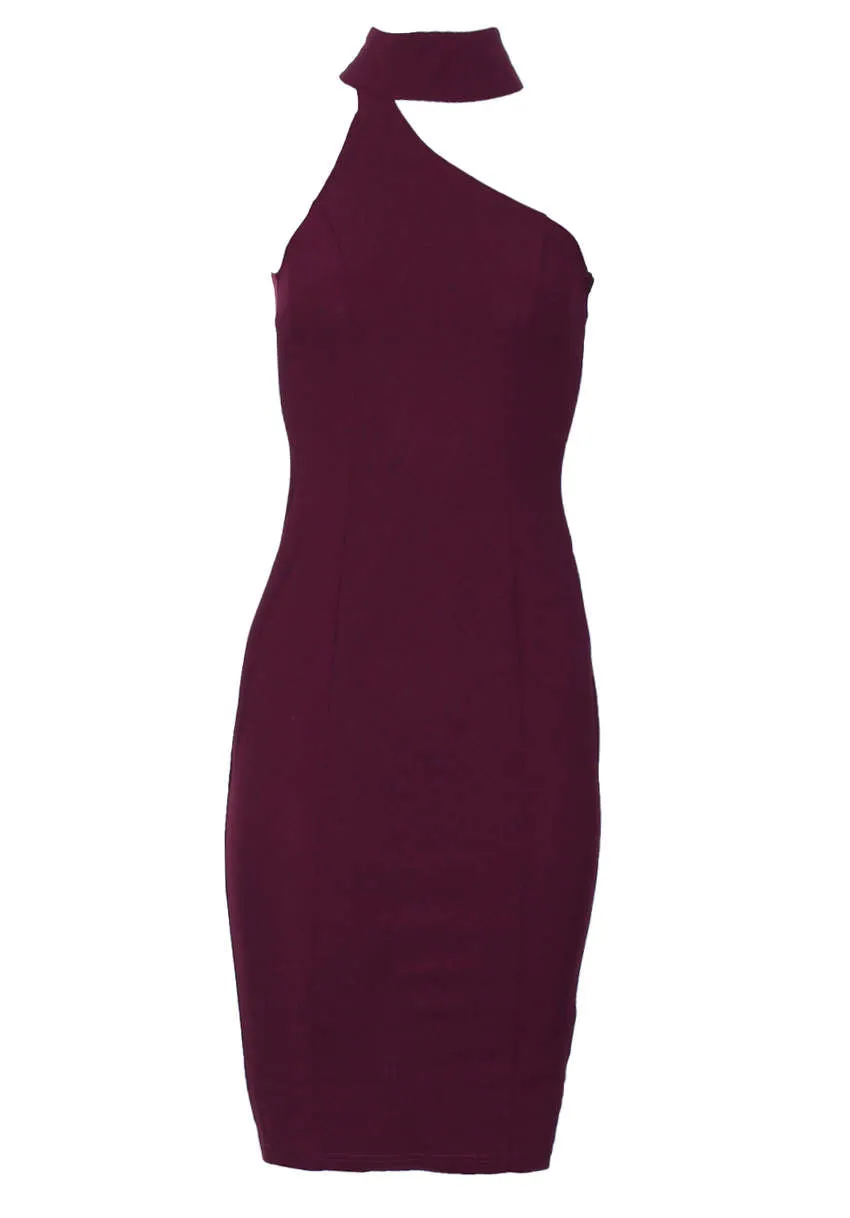 Plum One Shoulder Midi Dress sold by AX Paris product image thumbnail 4