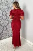 Red And Black Printed Short Sleeve Ruched Front Midi Dress sold by AX Paris